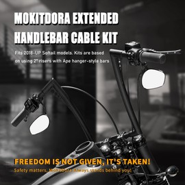 MoKitDora 12” Handlebar Extended Clutch Throttle Cables Brake Line CAN-bus Wiring for Harley 2018-UP Breakout Deluxe Fat Bob Boy Models without ABS, Black