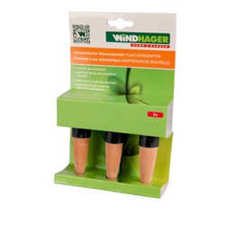Windhager Automatic Water Dispenser, Bottle Adapter, Irrigation Aid, Irrigation System, Pack of 3, 4 x 11 cm, 06438