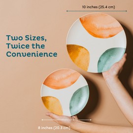 Nook Theory 4 Pack Reusable Bamboo Plates - Non-Toxic Toddler and Kids Plate, Dishwasher Safe, Not Microwavable Dinnerware (Arizona 10")