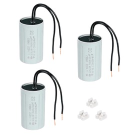 PATIKIL CBB60 20uF Running Capacitors, AC 450V 2 Wires 50/60Hz Cylinder 70x40mm for Water Pumps, Washing Machines Motor Start,3Set