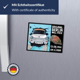 United1871 Original Berlin Wall Stone with Certificate of Authenticity, Handmade from Berlin Manufactory, Berlin Souvenir