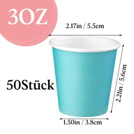 Pack of 50 Paper Cups, Paper Cups, Paper Drinking Cups, 85 ml, Paper Drinking Cups, Disposable Paper Cups, Organic Disposable Cups, Party Cups, Stable to Go, for Serving Coffee, Tea, Hot Drinks (Light