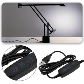 ECSiNG 5pcs DC5V LED Strip Dimmer Switch with 3 Button USB Female to Male Extension 10-Speed Dimming Light Suitable for Desk lamp Ceiling Lamp