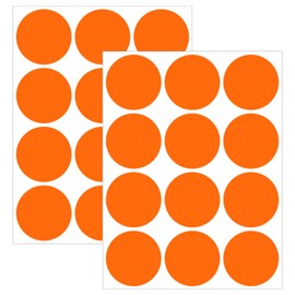 Yeachlaing 2" Round Large Colored Removable Stickers Labels - Orange,Pack of 300