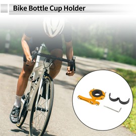 RATCHROLL 1 Pc Universal Motorcycle Bike Drink Holder Motorbike Bicycle Water Bottle Cup Holder Screw Gold Tone Aluminum Alloy