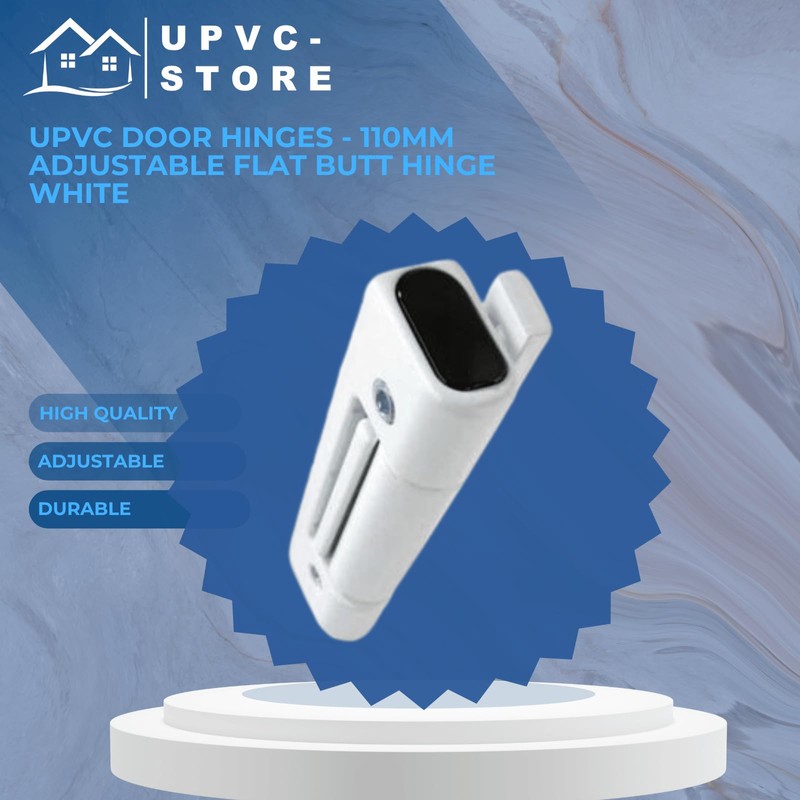 Upvc Door Hinges - 110mm Adjustable Flat Butt Hinge White