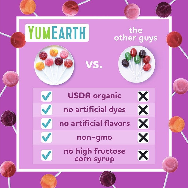 YumEarth Organic Lollipops, Assorted Flavors - Allergy Friendly, Non GMO,
