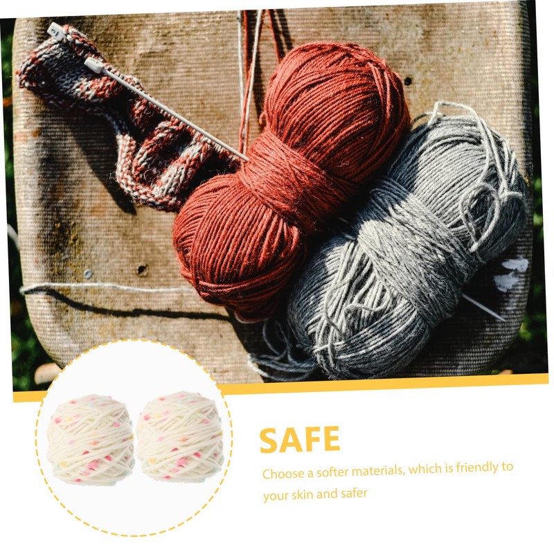 jojofuny 2 Rolls Multi Color Supple Crocheting Yarn Soft Worsted