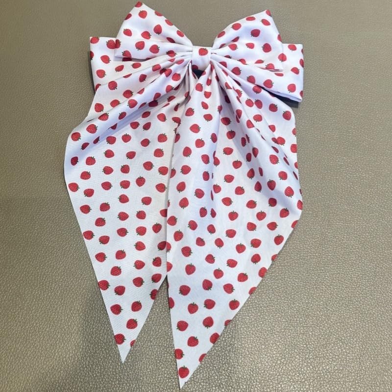 Strawberry Cheer Bow Strawberry Ponytail Holder Bowknot Strawberry Jumbo Bow