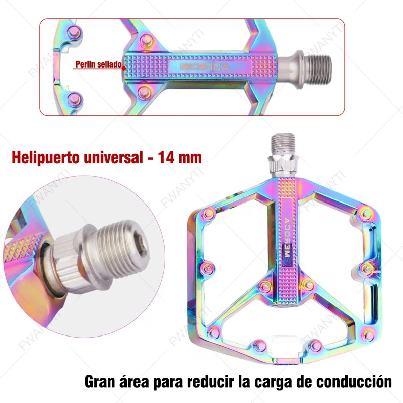 Pedal De Bicicleta Mtb Para Montaña Antideslizante Aluminio