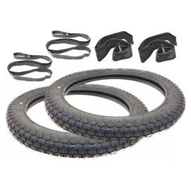 Moped Tyre Set 2.75-17 (2 3/4 x 17) with Tubes and Rim Tapes - Suitable for Kreidler Florett K54 RS RMC TM LF LH, Hercules, Simson, Zündapp and Other Mopeds