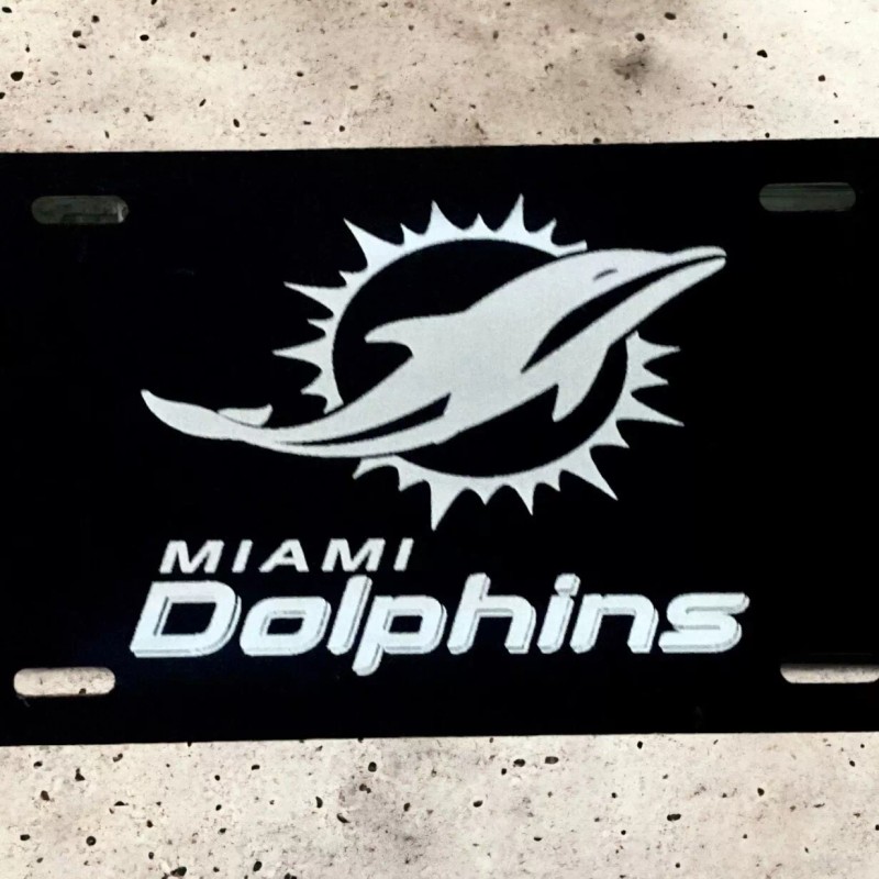 Unbranded Miami Dolphins Football Team Fan Aluminum Laser Engraved Front