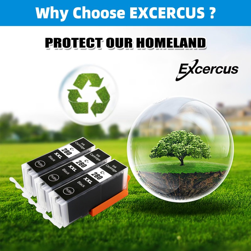 EXCERCUS Compatible Ink Cartridge Replacement for for Canon pg280 bk