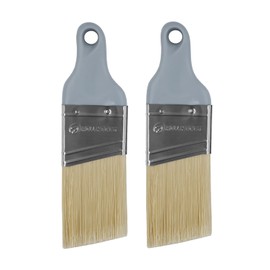 ROLLINGDOG 2" Small Cutting in Paint Brush - with Easy Contral Short Rubber Handle for Small Areas Cutting in and Trim Works(Pack of 2)