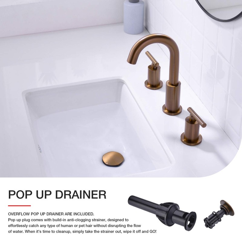 TRUSTMI 2 Handle 8 Inch Widespread Bathroom Sink Faucet with