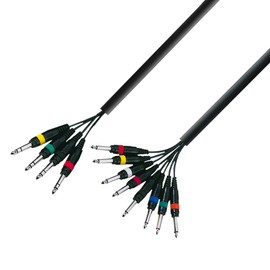 Adam Hall 3 Star Series 3 m 4x 6.3 mm Jack Stereo to 8x 6.3 mm Jack Mono Multicore Cable