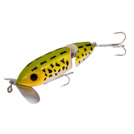 Arbogast Jitterbug Topwater Bass Fishing Lure - Excellent for Night Fishing, Frog White Belly, G675 Jointed Clicker (3 1/2 in, 5/8 oz) (G675-06)