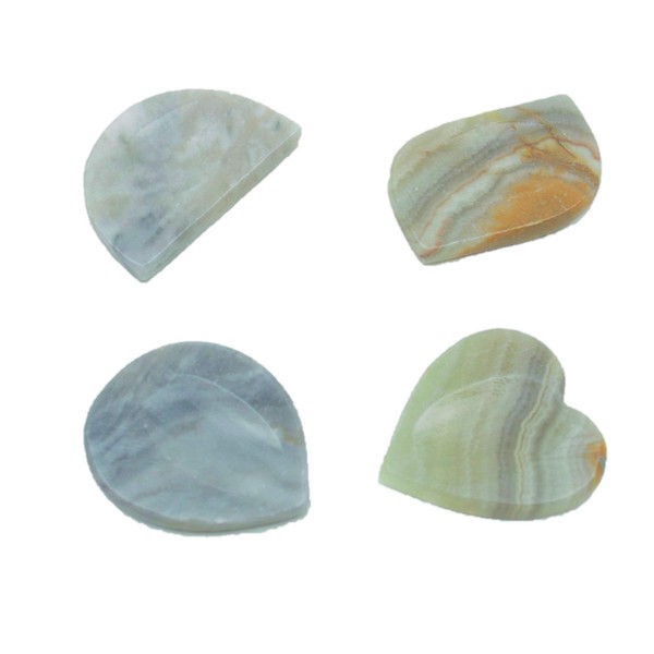 Set of 4 Aragonite Thumb Stones Worry Stone Healing Stone