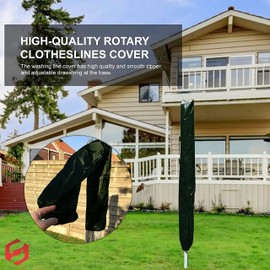 SUL Rotary Airer Cover, Waterproof, Windproof, Durable, UV Treated with Tension Cord, Great Protection for Garden Dryers and Airier - Green