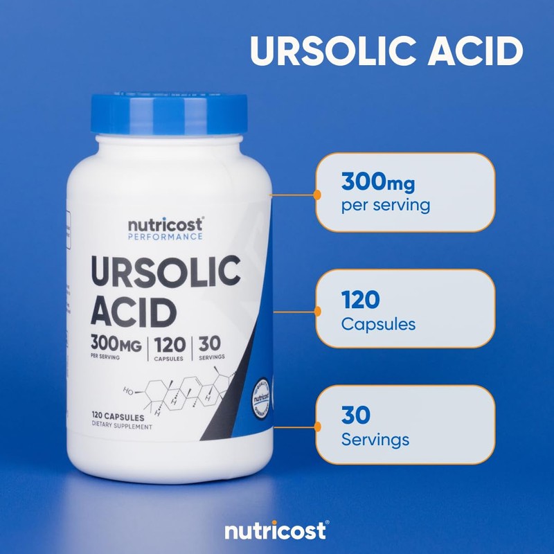 Nutricost Ursolic Acid 300mg, 120 Capsules - Vegetarian, Non GMO,
