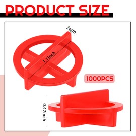 Nuanchu 1000 Pcs 1/16"(2mm) Tile Spacers Removable Cross Ceramic Spacers Corner Separators Reusable Wall Floor Construction Tool Plastic Leveling Clips for Various Types of Tile Leveling (Orange)