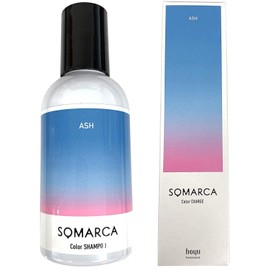 Hoyu Somarca Color Shampoo Ash 5.1 fl oz (150 ml) + Color Charge (Color Treatment), Ash, 4.6 oz (130 g)