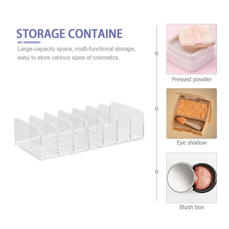 NOLITOY Acrylic Eyeshadow Palette Makeup Organizer, 7-Section Makeup Palette Organizer,