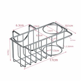PureLiving Kitchen Sink Sponge Holder Stainless – Rustproof Double-Layer Stainless Steel Caddy