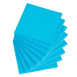 Vanpad Lined Sticky Notes 4x4 Inches, Bright Blue Ruled Self-Stick Pads, Easy to Post for Home, Office, Notebook, 8 Pads/Pack