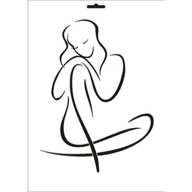 UMR-Design W-024 Face Wall / Textile Stencil Size A5