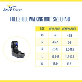 Brace Direct Lightweight Medical Full Shell Walking Boot with Air Pump- Short- Orthopedic Boot for Foot Pain Recovery, Sprained Ankle, Stress Fracture, Broken Foot, Achilles Tendonitis