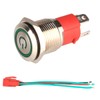 GUUZI 12V-24V/15A Self-Locking Push Button Switch NO Waterproof Green LED