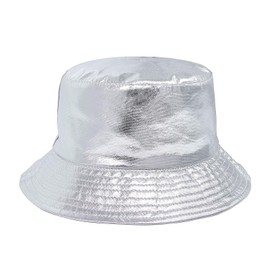 YAMEIZE Trendy Waterproof Bucket Hat Reversible - Rain Hat Beach for Women Men Double-Side Fisherman Hats Sun Hat Hiking Outdoor Silver