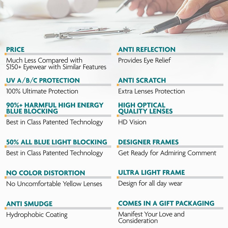 Prospek Blue Light Glasses I Computer Eyeglasses for Men and