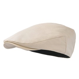 STARANCE Men's Cotton Ivy Gatsby Newsboy Hat Summer Driving Scally Cap Thin (Khaki, 7 3/4)