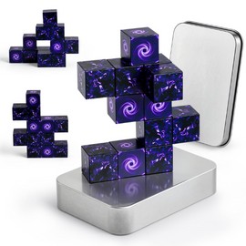 3 otters 12PCS Magnetic Building Blocks, Travel Toys for Kids STEM Magnetic Cube with Storage Box for Boys Girls Birthday Gift (Portal)