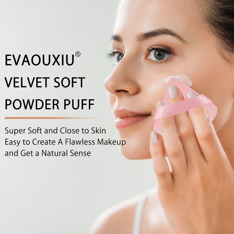 2 Pcs EVAOUXIU Triangle Powder Puff for Face Powder, Soft