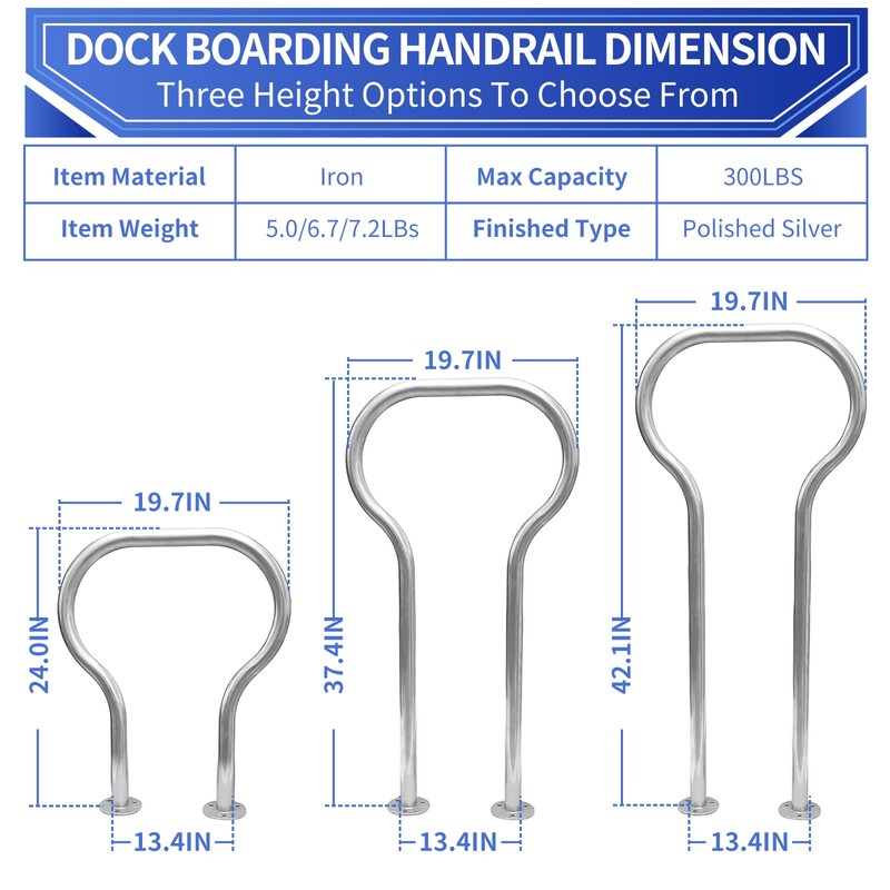 Boat Dock Boarding handrail, Safety Grab bar/Hand Railing for Marina,