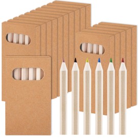 Blcculi 50 Packs Mini Colored Pencils Bulk,6 Different Color Mini Drawing Colored Pencils,3.5 Inch Short Color Pencils in Kraft Boxes for Classroom Birthday Party Favors, 6 Per Pack