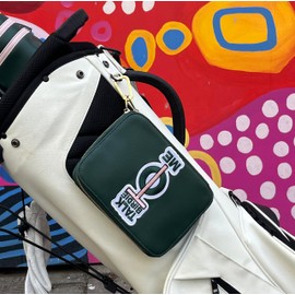 PINKTEE Golf Accessory Bag Organizer Golf Valuables Pouch, Glove Case Protective Hard Case for Tees, Ball Markers, Divot Tool (Talk Birdie to ME)