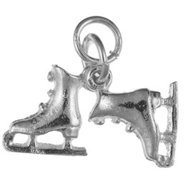 Designer Inspirations Boutique Ice Skates Traditional Link Charm - 925 Sterling Silver