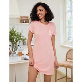 Nightdresses for Women uk 2 Pack Ladies Nighties Cotton Nightgowns Soft Sleep Dress Solid Nightshirts Summer Sleeping Sleepwear Loungewear