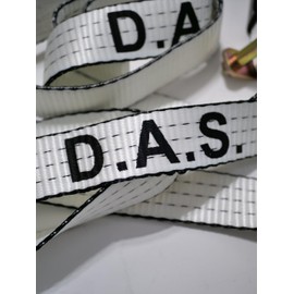 D.A.S. Car Hauler Straps - 3333lb Load Limit, Set of 4 Wheel Tie Down Straps for Car, Truck, and UTV Transport, Secure Car Tie Dow, Three Cleat Design | White Color