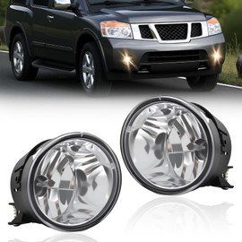 Fog Lights Compatible With 2004-2015 Nissan Titan/2005-2007 Armada Fog Lamps Assembly Front Outside Driving Lights Halogen Bulb 1 Pair of Fog Lights