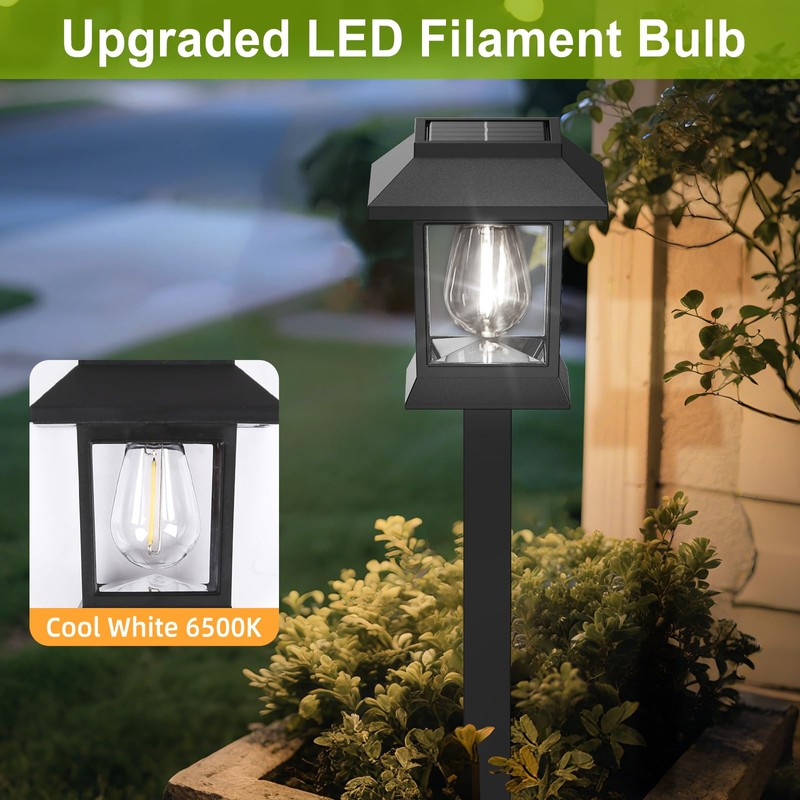 EXCMARK 10 Pack Solar Lights for Outside Walkway Pathway Driveway