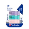 VERBATIM Pop-Up USB 2.0 32GB Triple Pack - Assorted Pastel