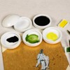 NUOBESTY Ceramic Ink Dish Stackable Paint Mixing Trays Round Ceramic