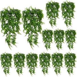 VOELIGT 26PCS Artificial Hanging Plants Faux Hanging Greenery 82CM Fake Hanging Boston Ferns for Wall Garden Wedding Garland Indoor Outdoor Decoration, No Basket