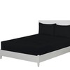 Black bed sheets double Microfibre fitted sheet Deep Pocket 12