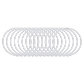 Sourcing Map 14pcs Shower Curtain Rings, 2 Inch ID Iron Round Snap Hooks Glide Smoothly for Bathroom Shower Curtain Rods, White